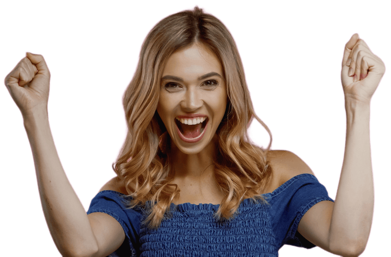 excited woman about new software design
